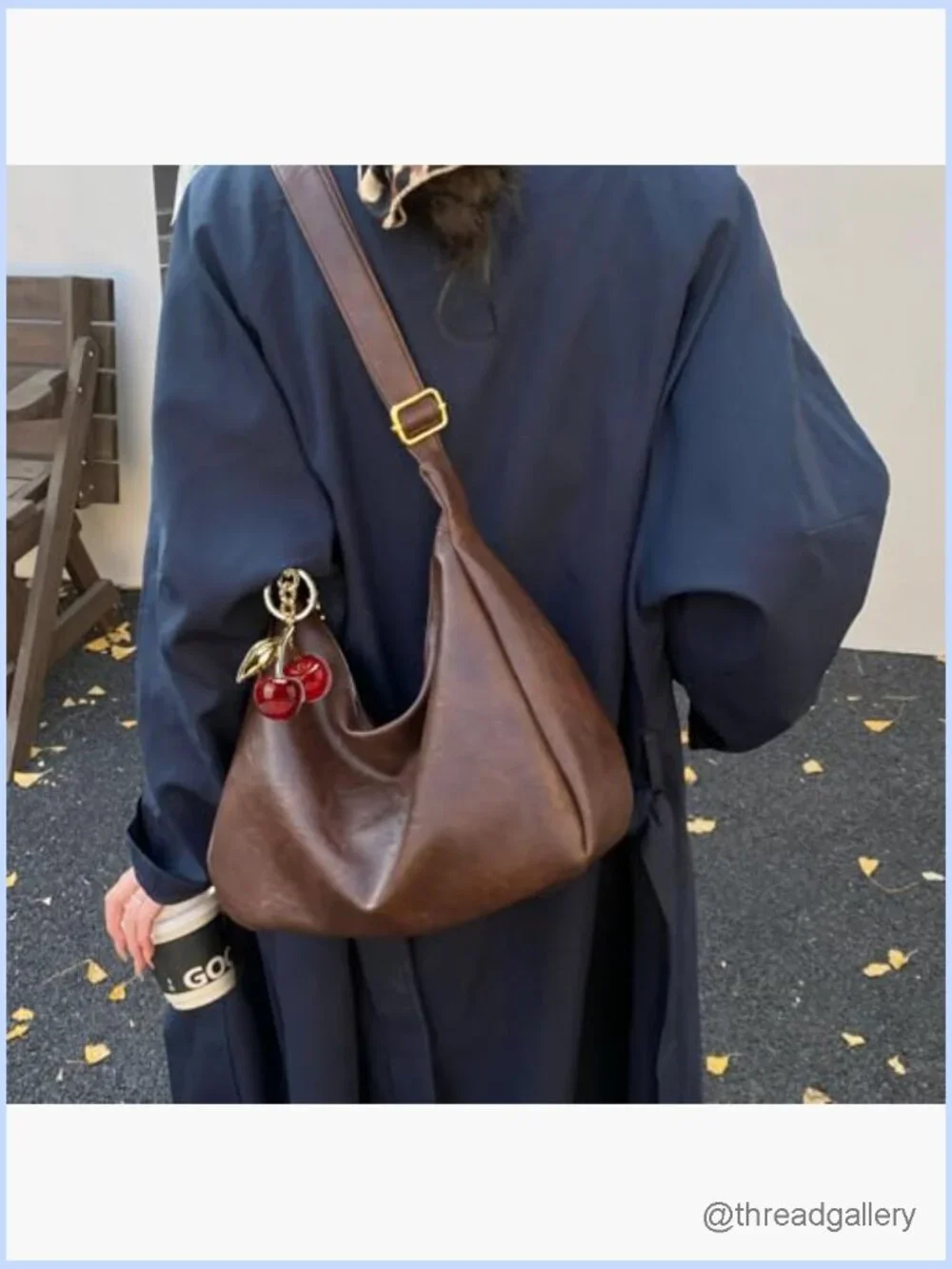 Soft Faux Leather Slouchy Hobo Bag - Foldable Crossbody Shoulder Purse Large